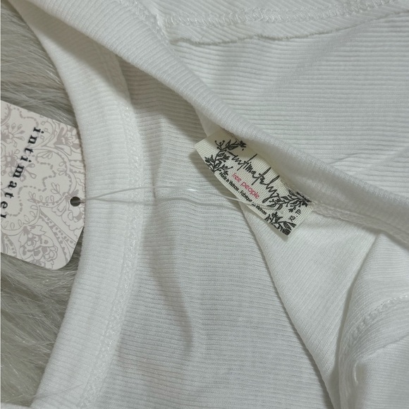 New Free People Alia Ribbed Tank Top Cami Optic White Essentials Layering - Picture 5 of 5